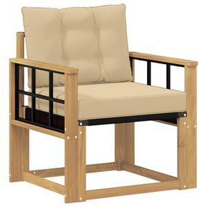 vidaXL Udend&oslash;rs sofa Massiv akacietr&aelig; og Textilene Hvid