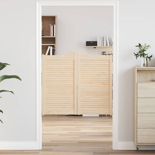 vidaXL svingdøre 1-par 90x100 cm lameldesign massivt fyrretræ