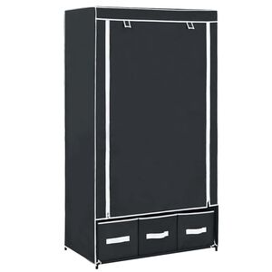 vidaXL kl&aelig;deskab 87 x 49 x 159 cm stof sort