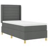 vidaXL Box spring seng med LED-lysstrimler Gr&aring; 100 x 200 cm Stof