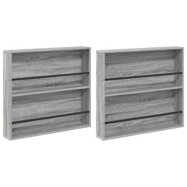 vidaXL Magasin Rack 2 pcs Gr&aring; Sonoma 80 x 12 x 70 cm Konstrueret tr&aelig;
