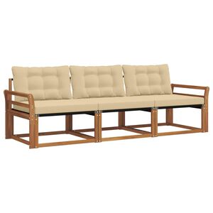 vidaXL Udend&oslash;rs sofagruppe 3 stk. 3-personers Naturlig og Beige