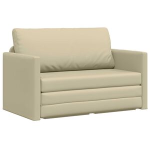 vidaXL Sovesofa Creme 124 x 71 x 78 cm Kunstl&aelig;der