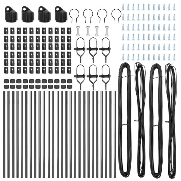 vidaXL Hegnsp&aelig;l 26 pcs Gr&aring; 3,2 x 3,2 x 100 cm