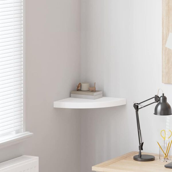 vidaXL sv&aelig;vende hj&oslash;rnehylde hvid 35x35x3,8 cm MDF