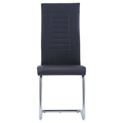 vidaXL spisebordsstole med cantilever 2 stk. kunstlæder sort