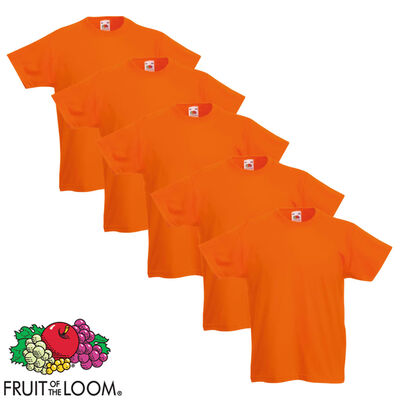 Fruit of the Loom originale T-shirts til børn 5 stk. str. 128 orange