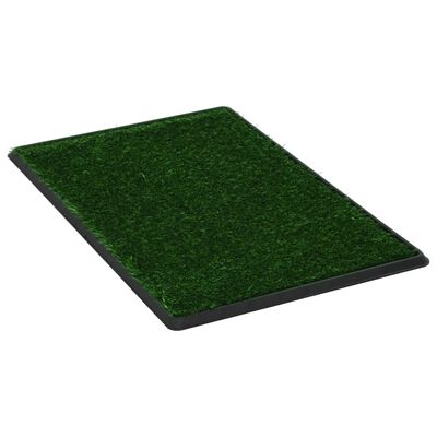vidaXL kæledyrstoilet med bakke og kunstgræs 2 stk. 76x51x3 cm grøn