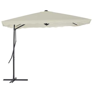 vidaXL parasol 250x250 cm st&aring;lstang sandfarvet