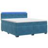 vidaXL Box Spring Seng med Madras og LED Bl&aring; 160 x 200 cm Velour