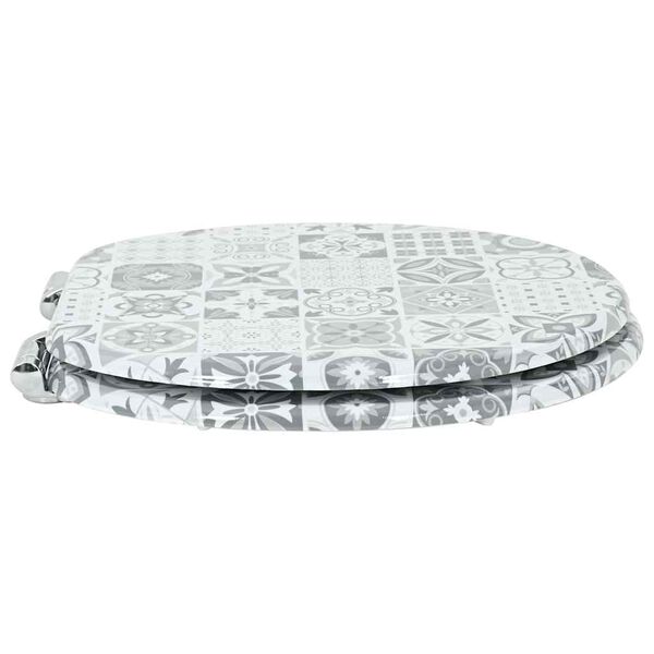 vidaXL Bl&oslash;dt lukket toiletbr&aelig;t Bl&aring; og Hvid Porcel&aelig;n 44 x 38 cm