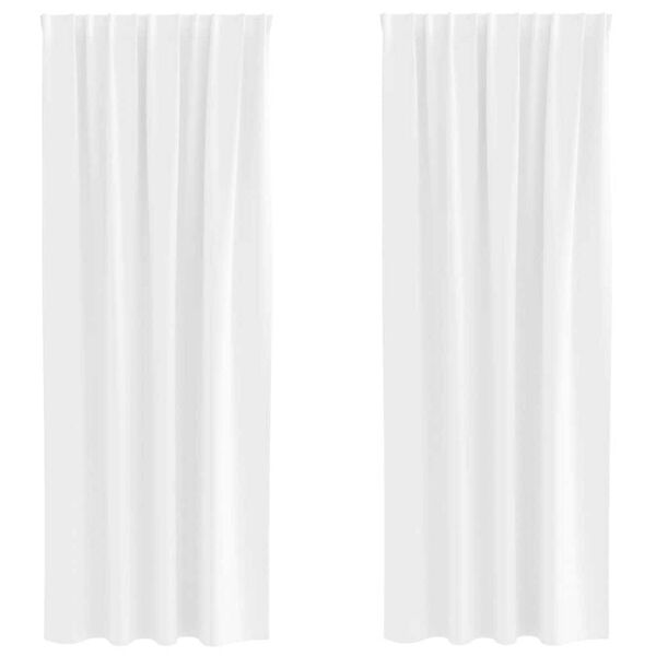 vidaXL M&oslash;rkl&aelig;gningsgardiner med ringe 2 pcs Lys hvid 260 x 140 cm