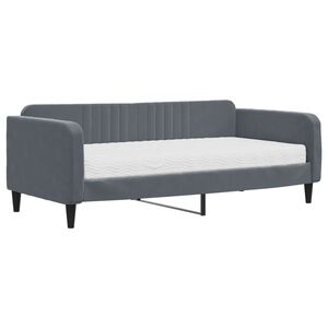 vidaXL daybed med madras 90x190 cm velour m&oslash;rkegr&aring;
