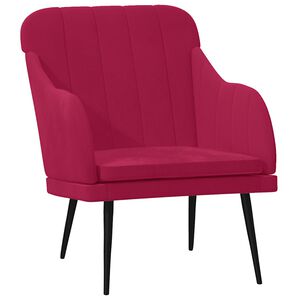 vidaXL l&aelig;nestol 63x76x80 cm velour Vinr&oslash;d