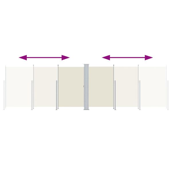 vidaXL sammenrullelig sidemarkise 200x600 cm cremefarvet