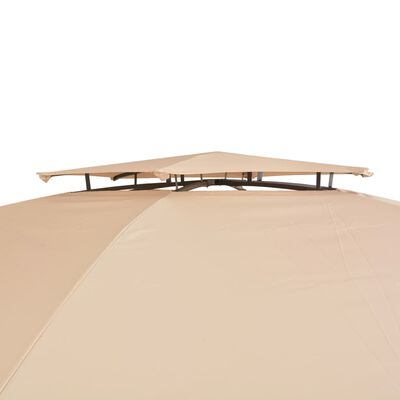 vidaXL havepavillon med gardiner sekskantet 360x265 cm
