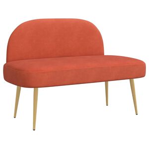 vidaXL Polstret b&aelig;nk med ryg R&oslash;d orange 110 x 60 x 76 cm Velourstof