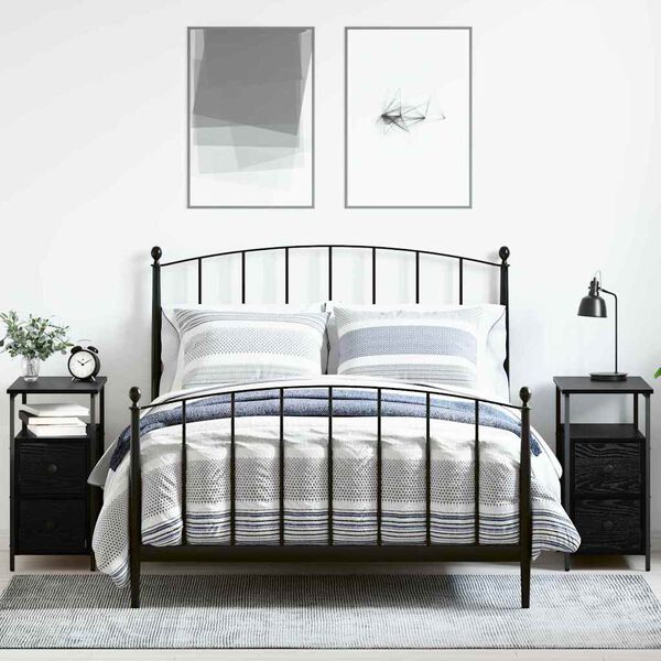 vidaXL Natskab 2 pcs Sort eg 30 x 60 x 60 cm Konstrueret tr&aelig;