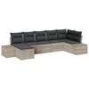 vidaXL Havesofa S&aelig;t med pude med opbevaring 7 pcs Lysegr&aring; polyrattan