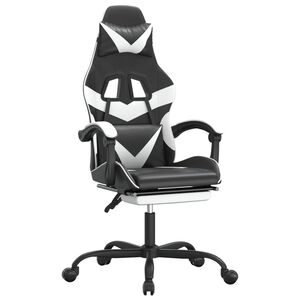 vidaXL gamingstol med fodst&oslash;tte kunstl&aelig;der sort og hvid
