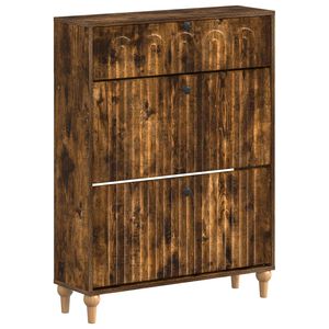 vidaXL Sko skab ALKMAAR 78 x 24 x 103 cm Konstrueret tr&aelig; R&oslash;get eg