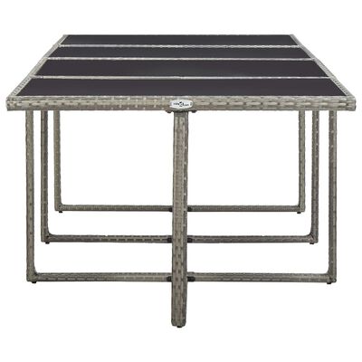 vidaXL udendørs spisebordssæt 13 dele med hynder polyrattan grå