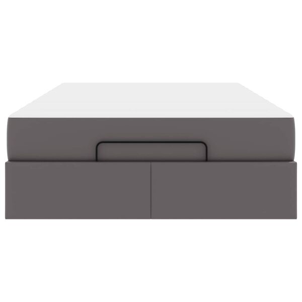 vidaXL Sengeramme med madras med madras 2 pcs Gr&aring; PVC