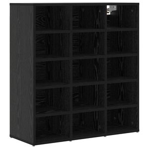 vidaXL Sko skab 77,5 x 30 x 83,5 cm Konstrueret tr&aelig; Sort eg
