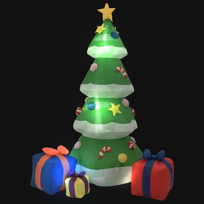 vidaXL oppustelige juletræ med LED indendørs og udendørs brug 240 cm