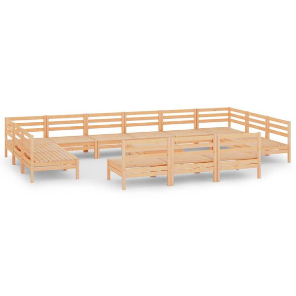 vidaXL lounges&aelig;t til haven 14 dele massivt fyrretr&aelig;