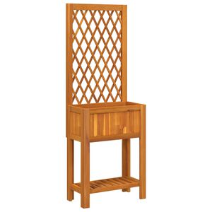 vidaXL plantekasse med espalier og hylde 55x29,5x152 cm massivt akacie