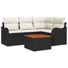 vidaXL Havesofa S&aelig;t 5 stk. Sort polyrattan