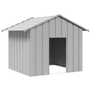 vidaXL hundehus med tag 131x101x102 cm galvaniseret st&aring;l