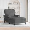vidaXL Chaise Lounge med pude M&oslash;rkegr&aring; 91 x 157 x 91 cm Stof