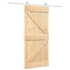 vidaXL Skyded&oslash;r 90 x 210 cm Massivt fyrretr&aelig; Natur og hvid
