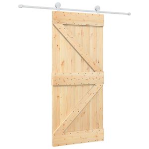 vidaXL Skyded&oslash;r 90 x 210 cm Massivt fyrretr&aelig; Natur og hvid