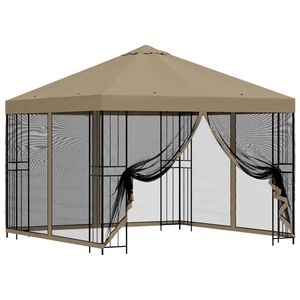 vidaXL Havel&aelig;ger med sidev&aelig;gge 3 x 3 m Beige Polyester og St&aring;l 190 gsm