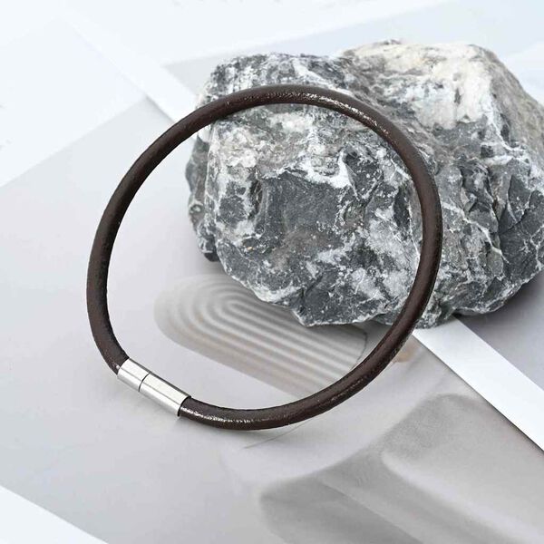 vidaXL Lædersnor Mørk Brun Ø4 mm x 50 m Læder