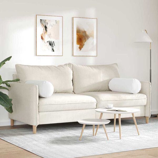 vidaXL Bolsterpuder 2 pcs Hvid &Oslash; 25 x 70 cm Stof