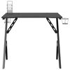 vidaXL gamerbord 90x60x75 cm Y-formede ben sort