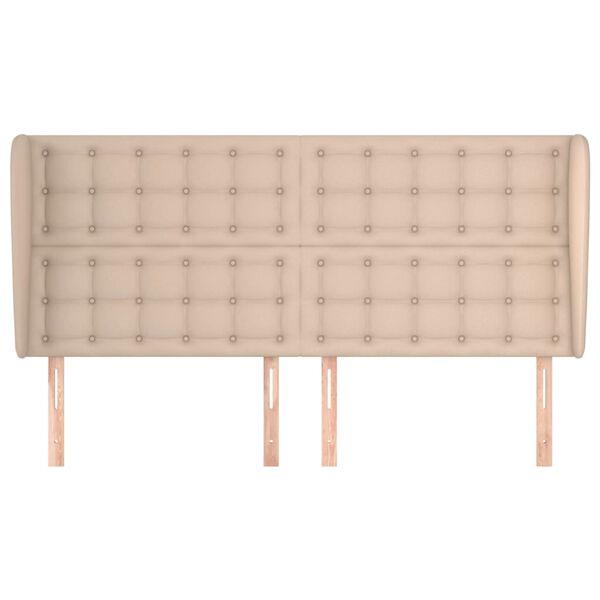 vidaXL sengegavl med kanter 183x23x118/128 cm kunstl&aelig;der cappuccino