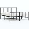 vidaXL sengeramme med sengegavl og fodg&aelig;rde 150x200 cm metal sort