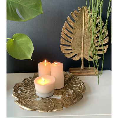 Lesli Living dekorativt blad på stativ guldfarvet