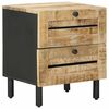 vidaXL Sengebord Naturfarvet 40 x 33 x 46 cm Massivt mangotr&aelig;