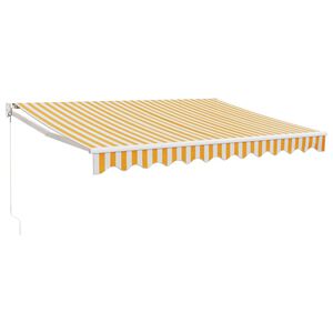 vidaXL foldemarkise manuel betjening 3x2,5 m stof aluminium gul hvid