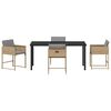 vidaXL Have Spisebordss&aelig;t med pude 5 pcs Beige polyrattan