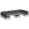 vidaXL Havesofa S&aelig;t 11 stk. Sort Aluminium