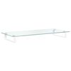 vidaXL sk&aelig;rmstander 80x35x8 cm h&aelig;rdet glas og metal hvid