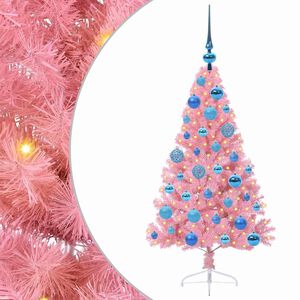 vidaXL Kunstig Forbelyst Juletr&aelig; med 150 LED'er Lyser&oslash;d 120 cm PVC