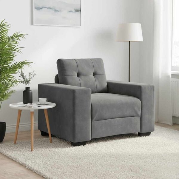 vidaXL sofastol 60 cm fl&oslash;jl m&oslash;rkegr&aring;
